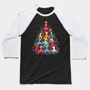 Christmas Octopus Tree, Baseball T-Shirt